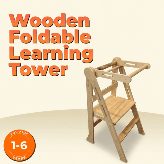 Wooden foldable learning tower for kids 1-6 years